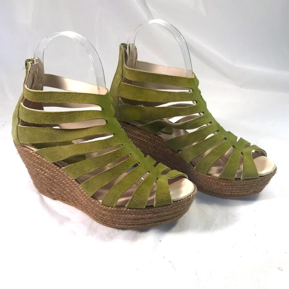 Cordani Women’s Electra Platform Wedge Heel Green Suede Boho Chic Sandal Bootie